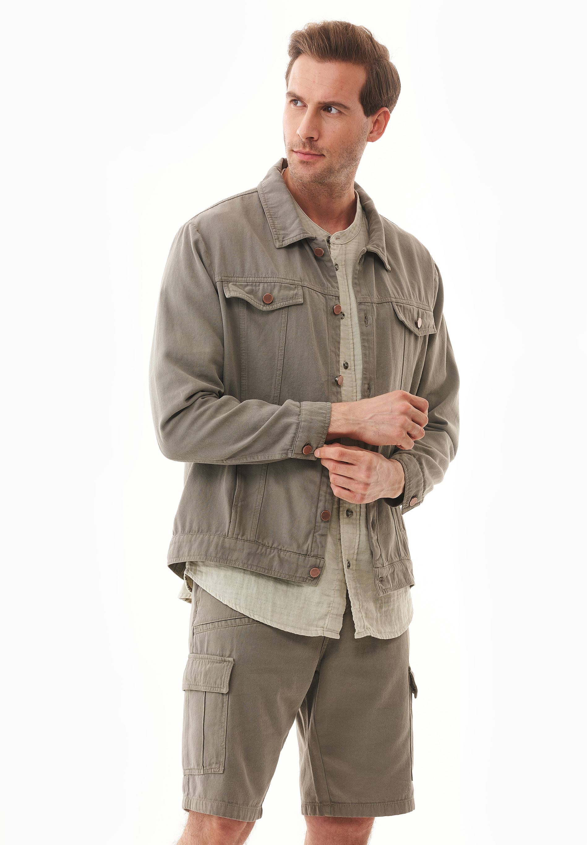Organic Cotton Stretch Shirt Jacket - Ecomarket.com