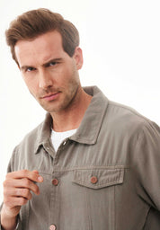 Organic Cotton Stretch Shirt Jacket - Ecomarket.com