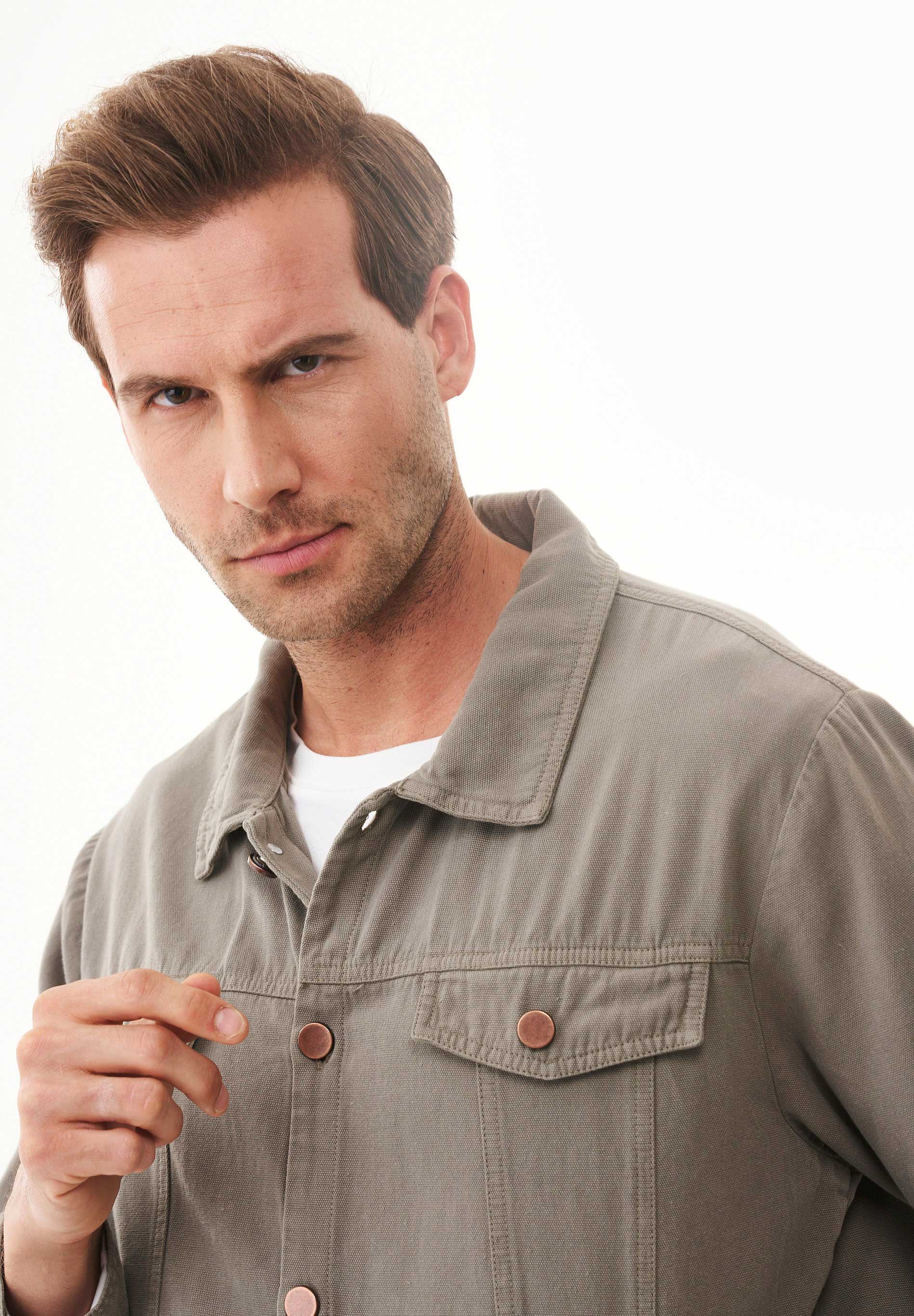 Organic Cotton Stretch Shirt Jacket - Ecomarket.com