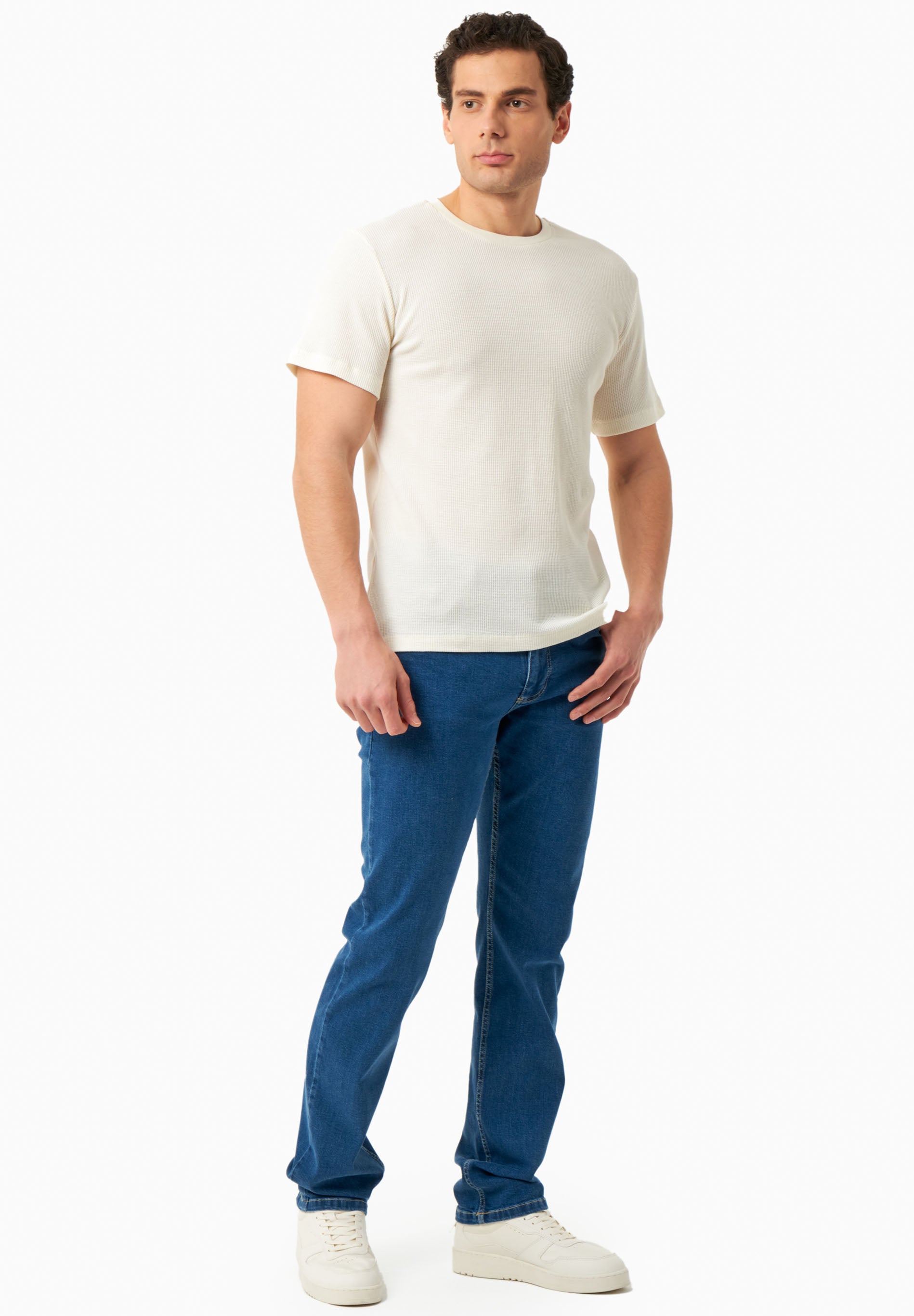 Regular Fit Jeans in Organic Cotton Stretch Denim medium wash - Ecomarket.com