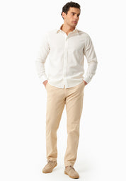 Regular-Fit Stretch Twill Trousers in Organic Cotton beige - Ecomarket.com