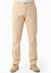 Regular-Fit Stretch Twill Trousers in Organic Cotton beige - Ecomarket.com