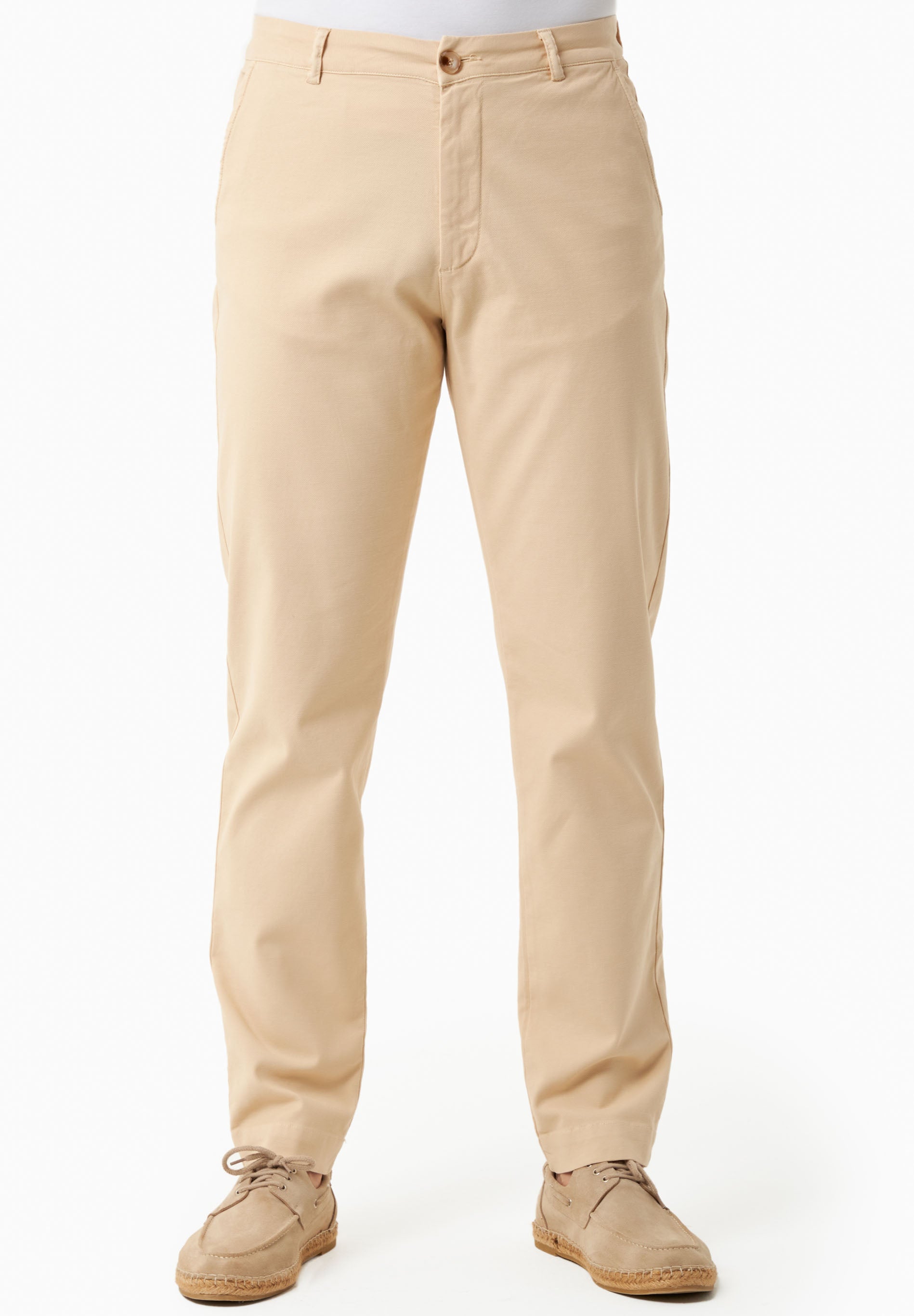 Regular-Fit Stretch Twill Trousers in Organic Cotton beige - Ecomarket.com