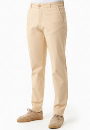 Regular-Fit Stretch Twill Trousers in Organic Cotton beige - Ecomarket.com