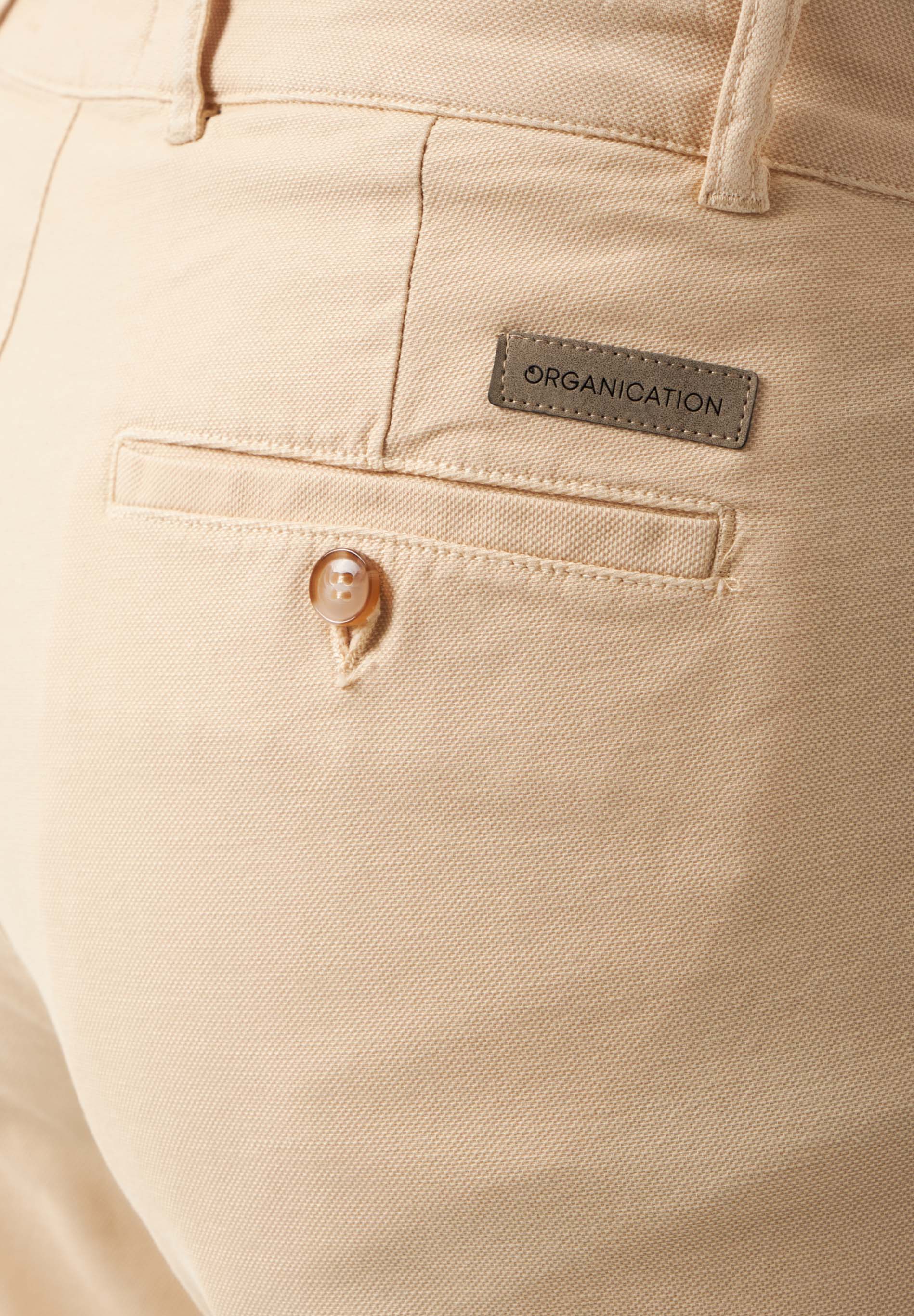 Regular-Fit Stretch Twill Trousers in Organic Cotton beige - Ecomarket.com