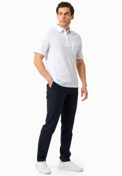 Regular-Fit Stretch Twill Trousers in Organic Cotton dark navy - Ecomarket.com