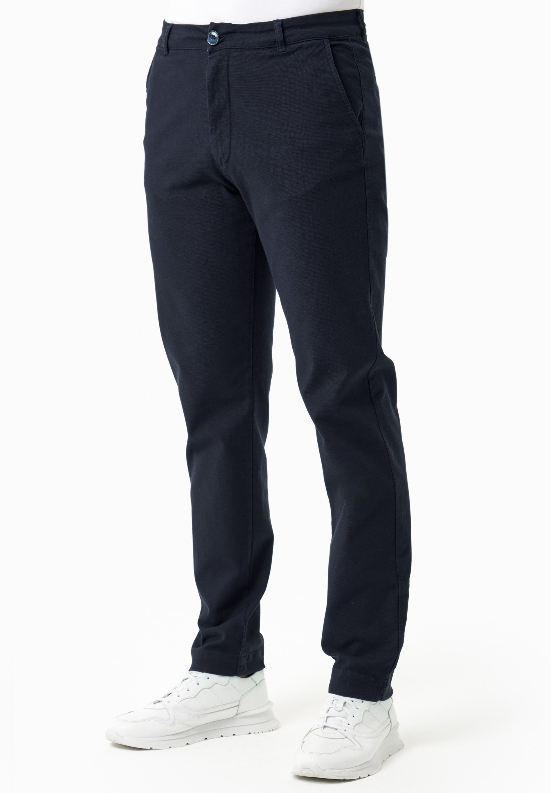 Regular-Fit Stretch Twill Trousers in Organic Cotton dark navy - Ecomarket.com