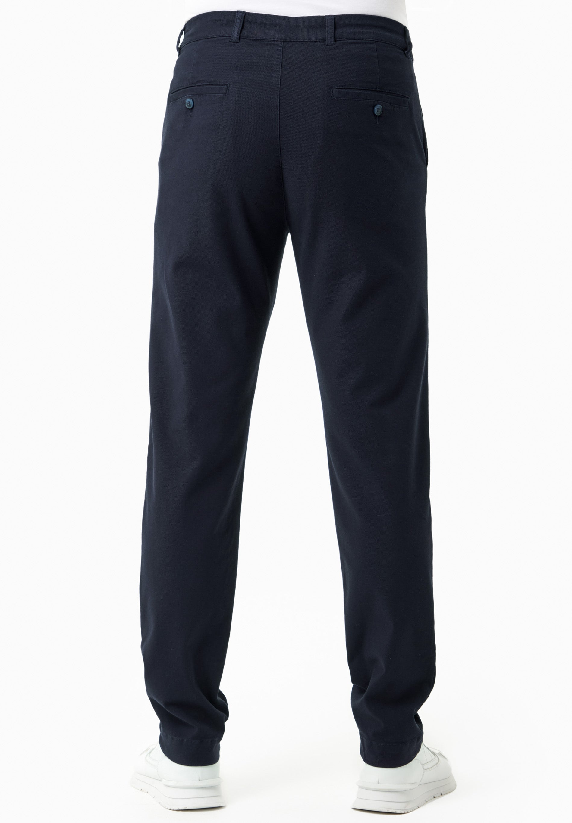 Regular-Fit Stretch Twill Trousers in Organic Cotton dark navy - Ecomarket.com