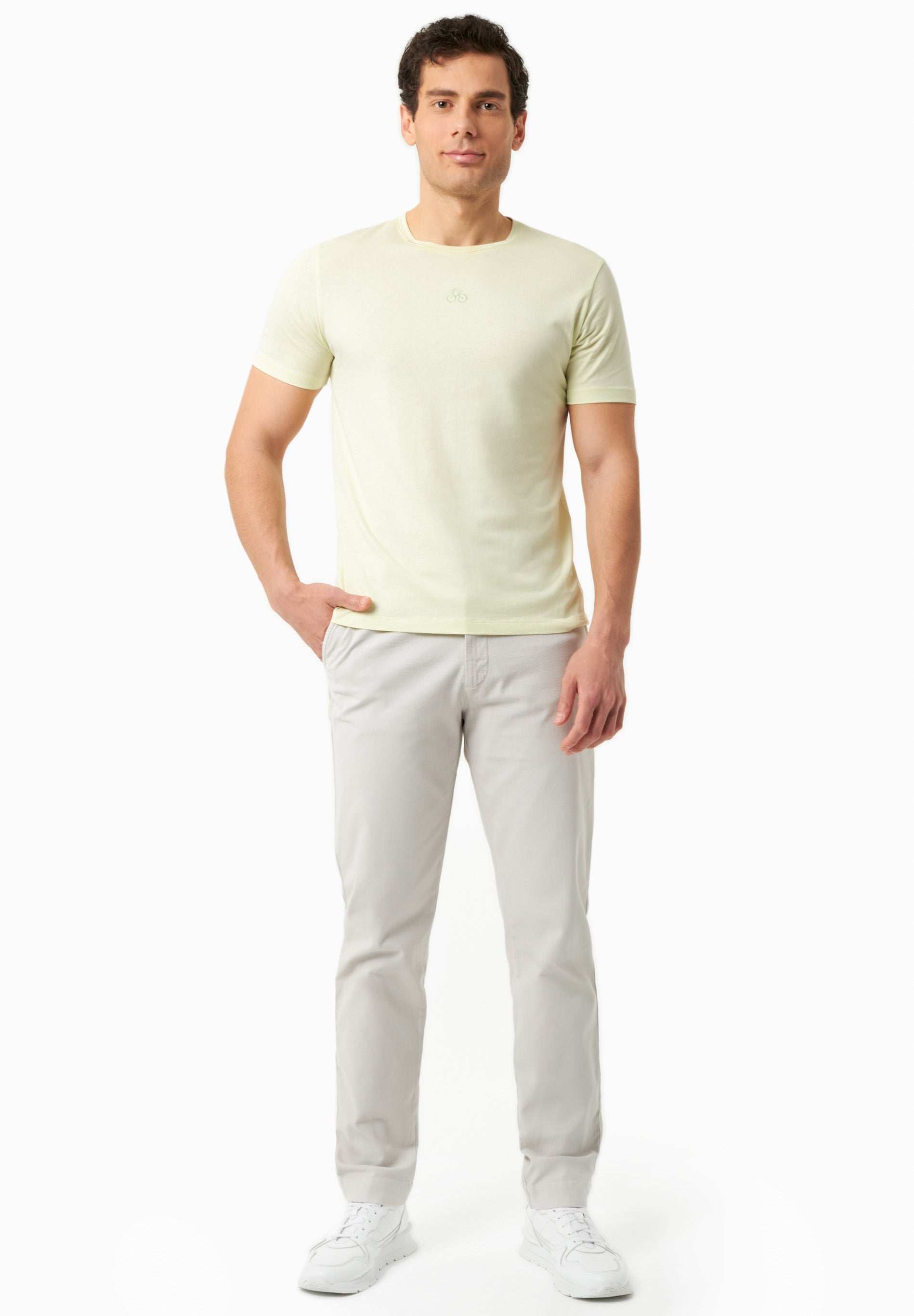Regular-Fit Stretch Twill Trousers in Organic Cotton light grey - Ecomarket.com