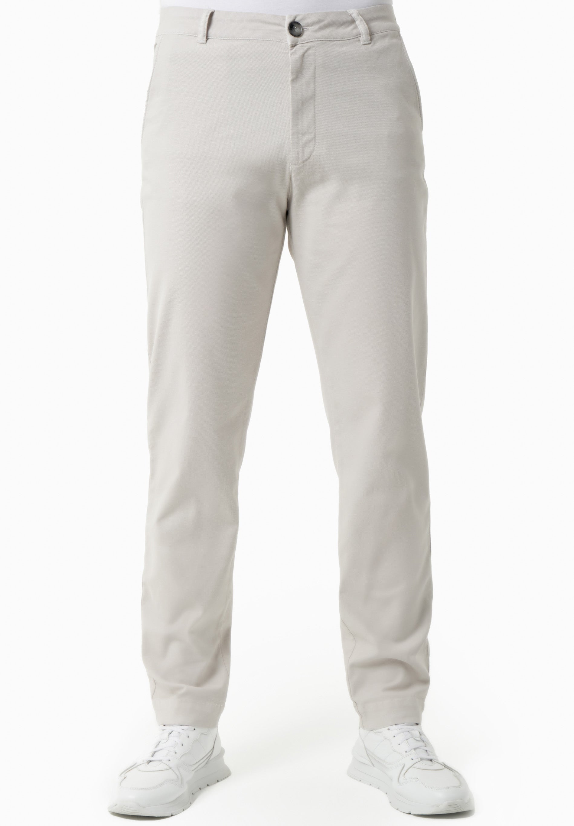 Regular-Fit Stretch Twill Trousers in Organic Cotton light grey - Ecomarket.com