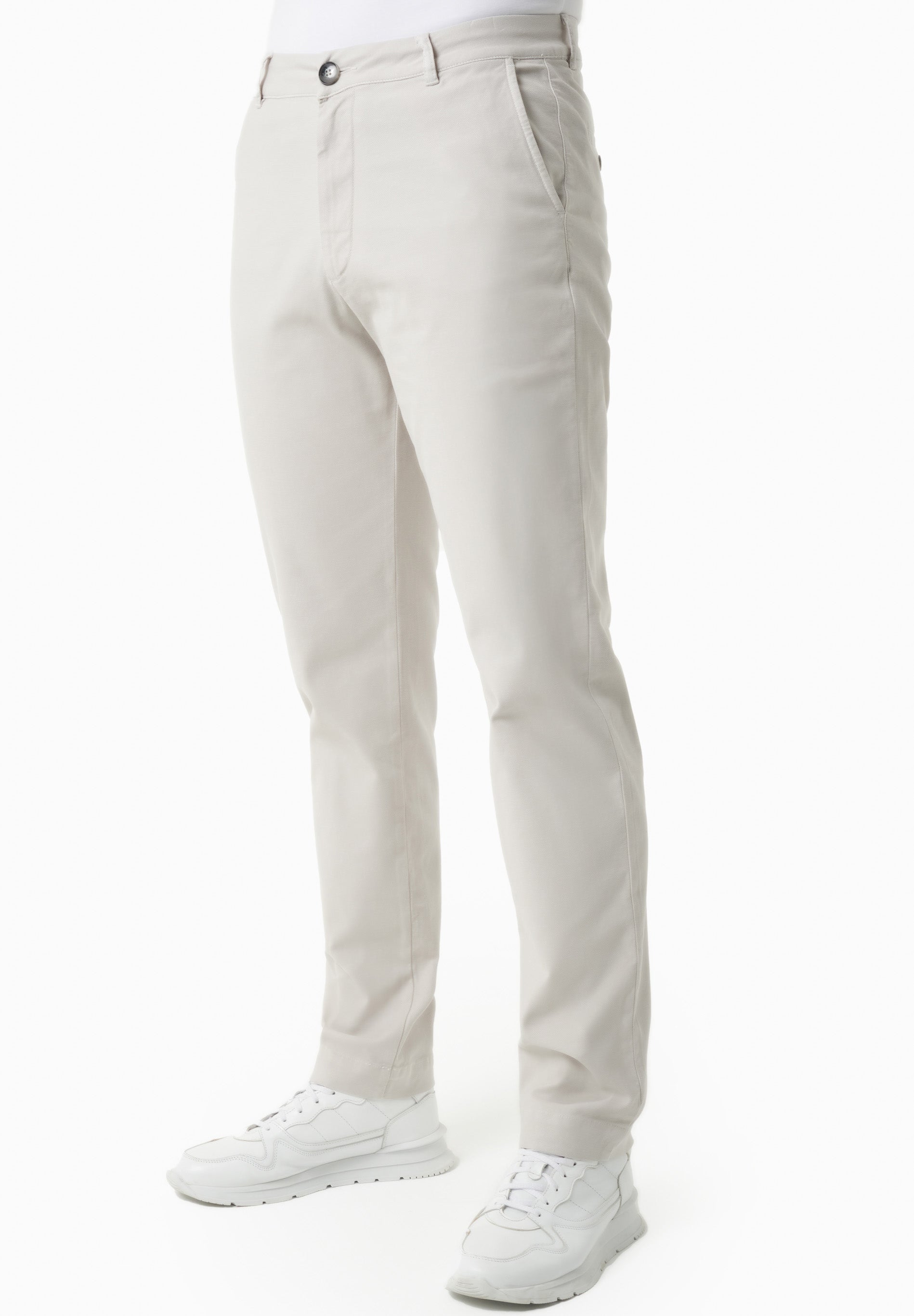 Regular-Fit Stretch Twill Trousers in Organic Cotton light grey - Ecomarket.com