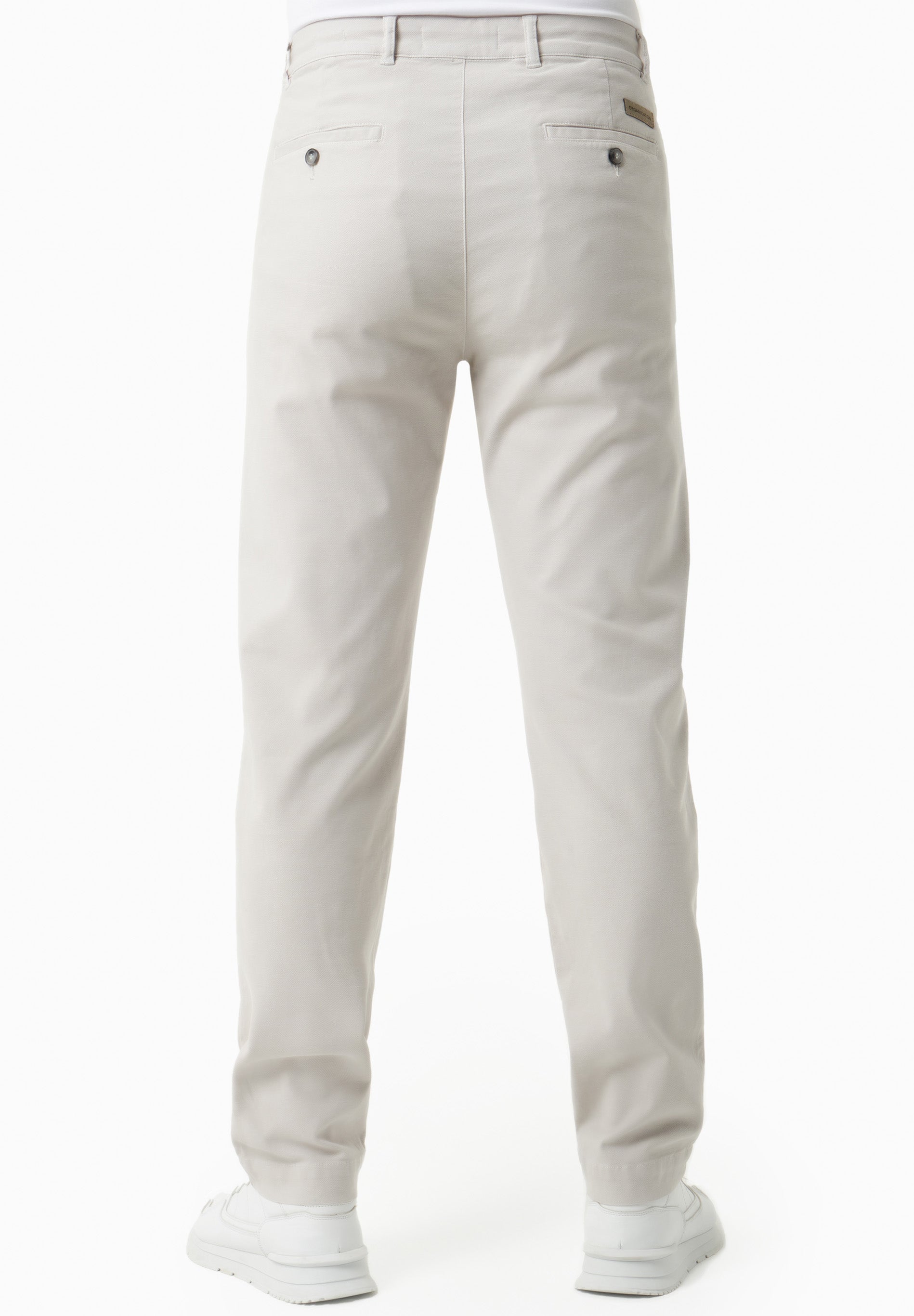 Regular-Fit Stretch Twill Trousers in Organic Cotton light grey - Ecomarket.com