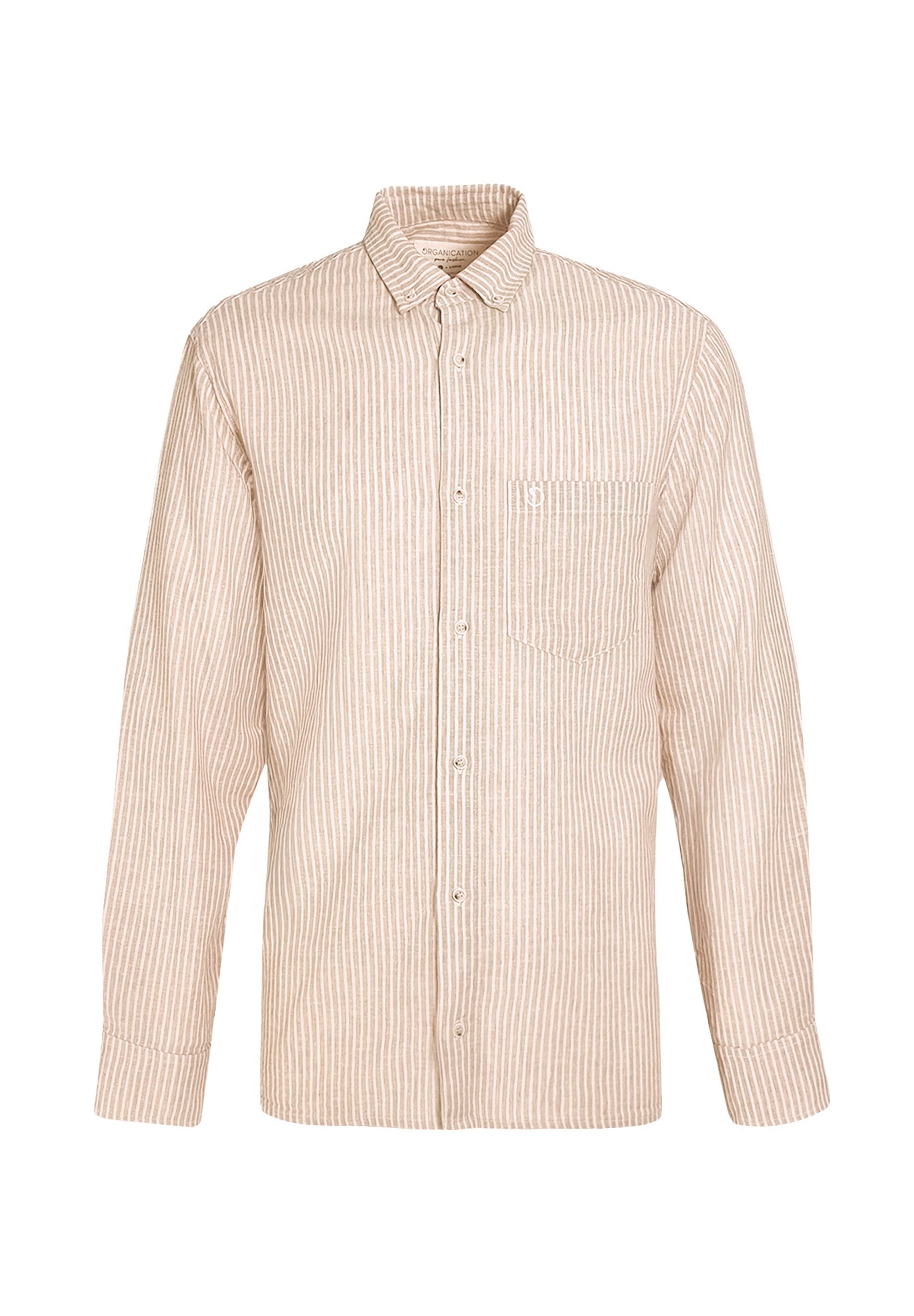 Organic Cotton & Linen Shirt with Button-Down Collar - Ecomarket.com