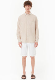 Organic Cotton & Linen Shirt with Button-Down Collar - Ecomarket.com