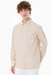 Organic Cotton & Linen Shirt with Button-Down Collar - Ecomarket.com