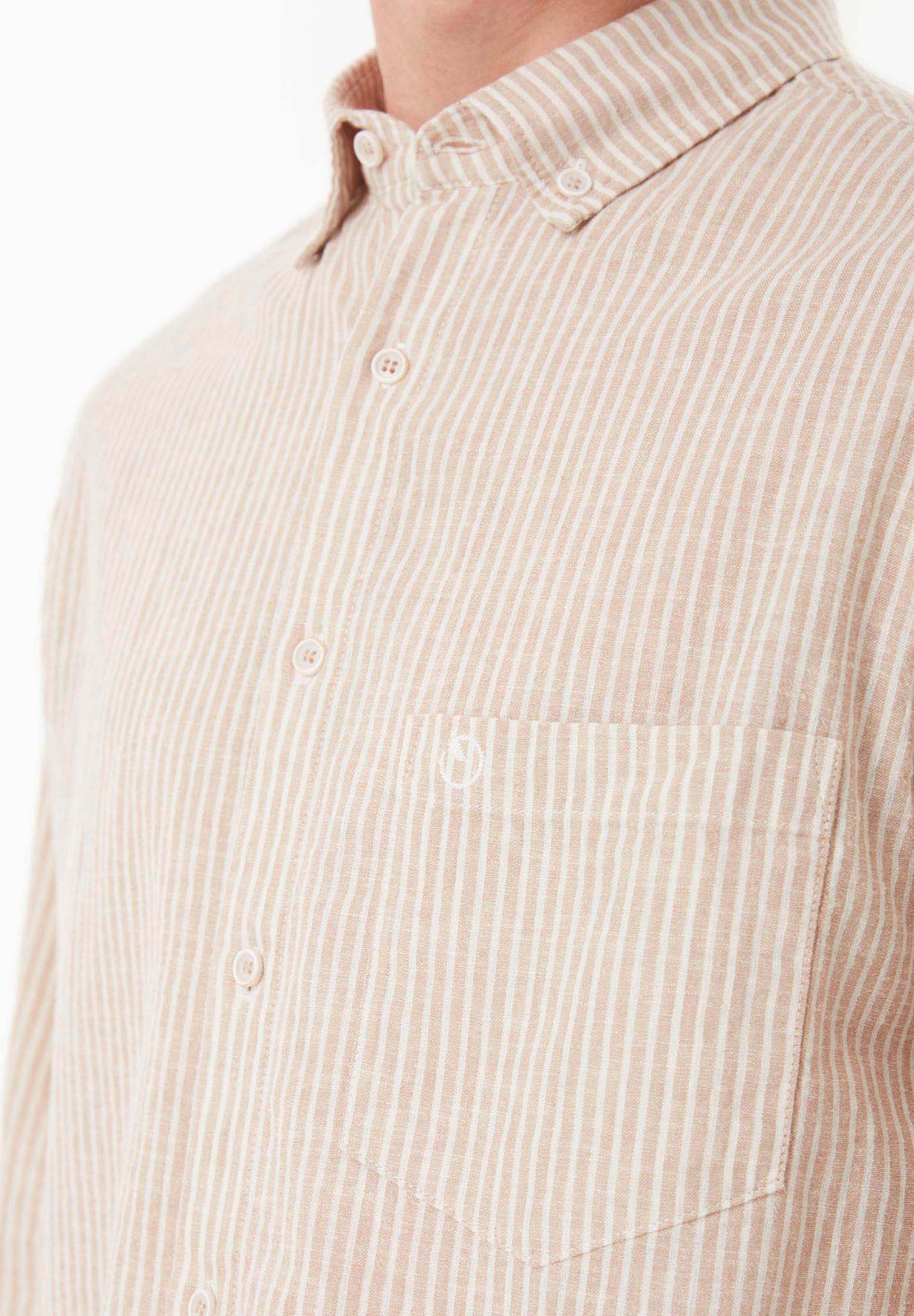 Organic Cotton & Linen Shirt with Button-Down Collar - Ecomarket.com