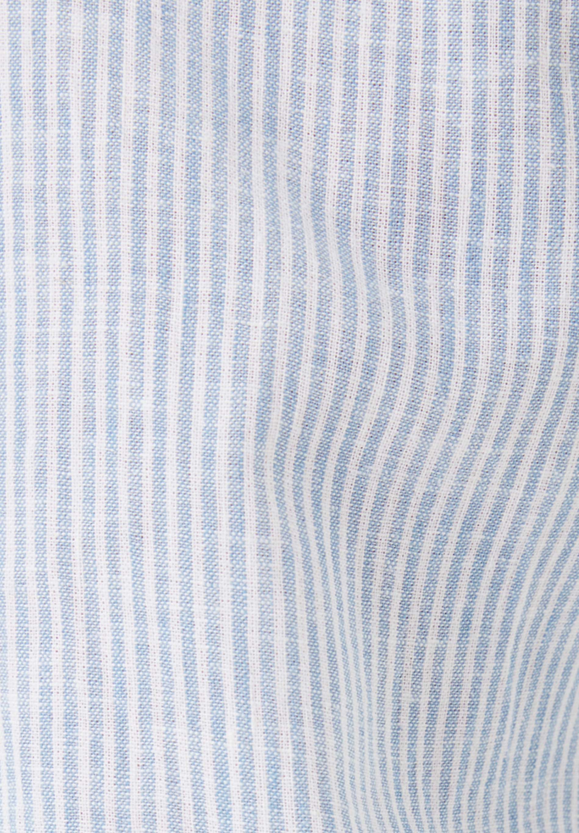 Yarn-Dyed Shirt in Organic Cotton & Linen in blue & white - Ecomarket.com