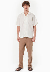 Short-Sleeved Shirt in Organic Cotton & Linen in white - Ecomarket.com