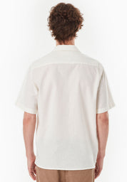 Short-Sleeved Shirt in Organic Cotton & Linen in white - Ecomarket.com