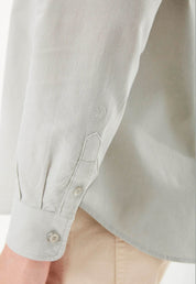 Long-Sleeved Shirt in Organic Cotton & Linen in green moss - Ecomarket.com