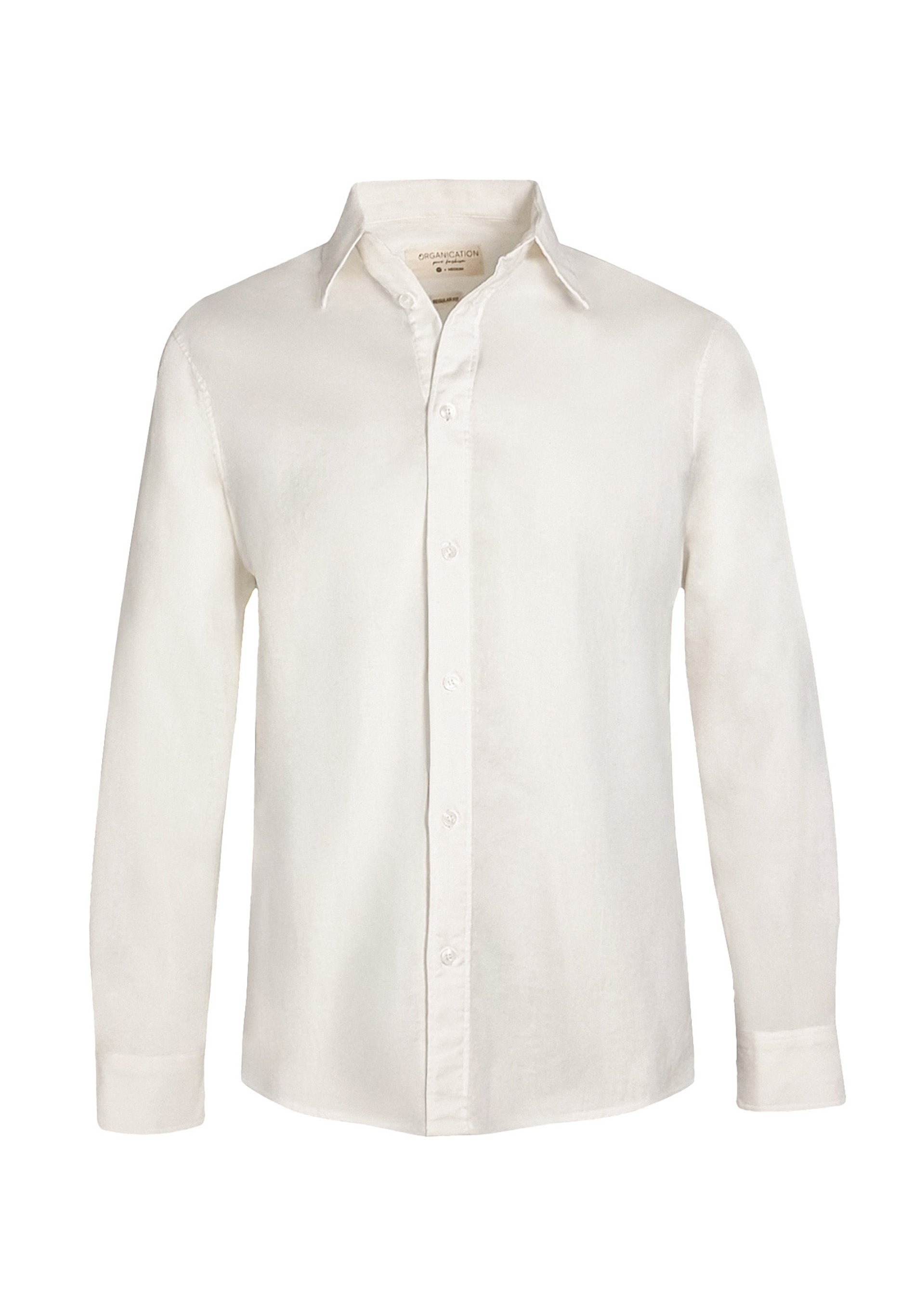 Long-Sleeved Shirt in Organic Cotton & Linen in white - Ecomarket.com