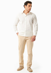 Long-Sleeved Shirt in Organic Cotton & Linen in white - Ecomarket.com