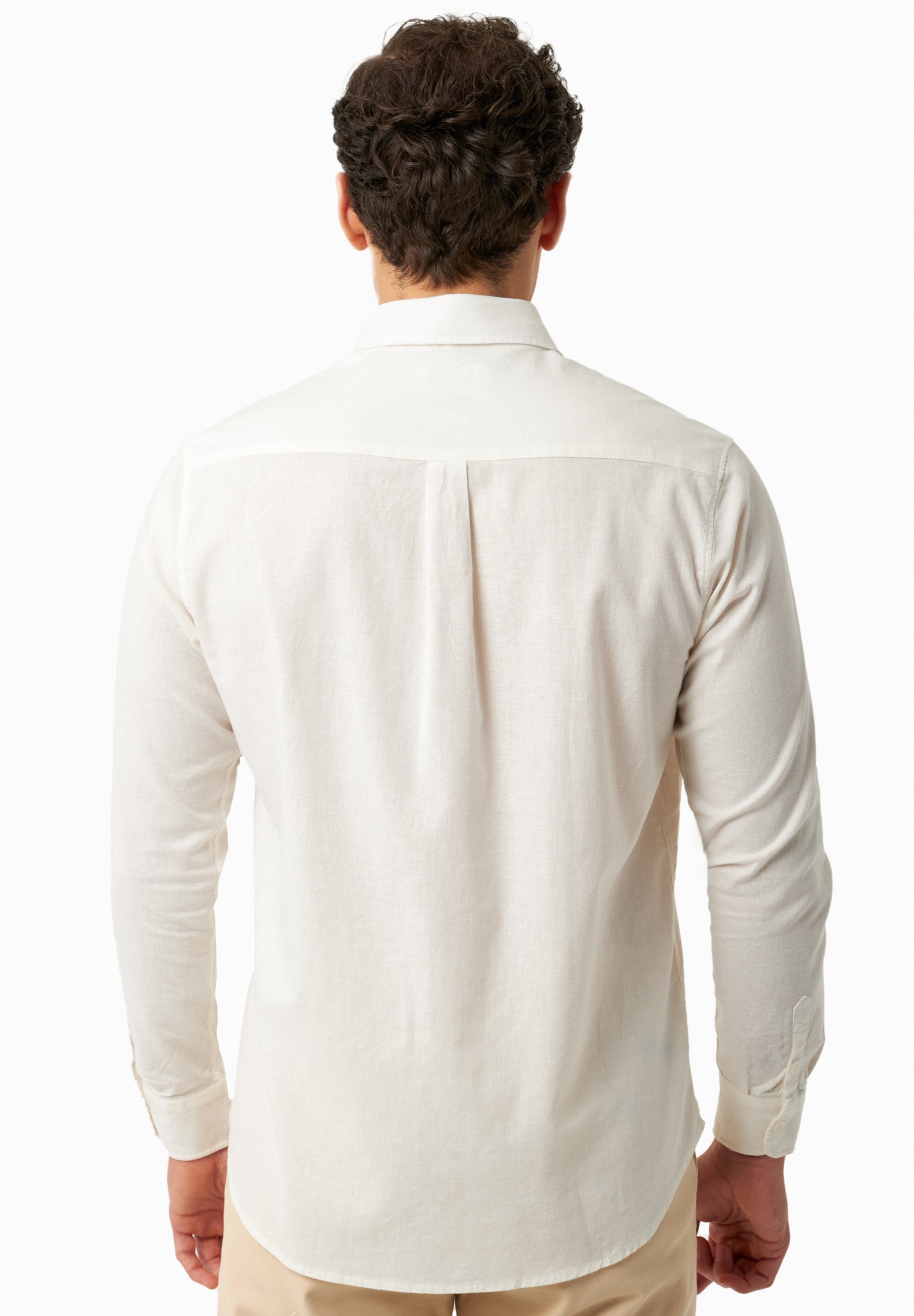 Long-Sleeved Shirt in Organic Cotton & Linen in white - Ecomarket.com