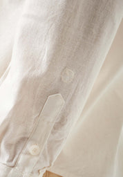 Long-Sleeved Shirt in Organic Cotton & Linen in white - Ecomarket.com