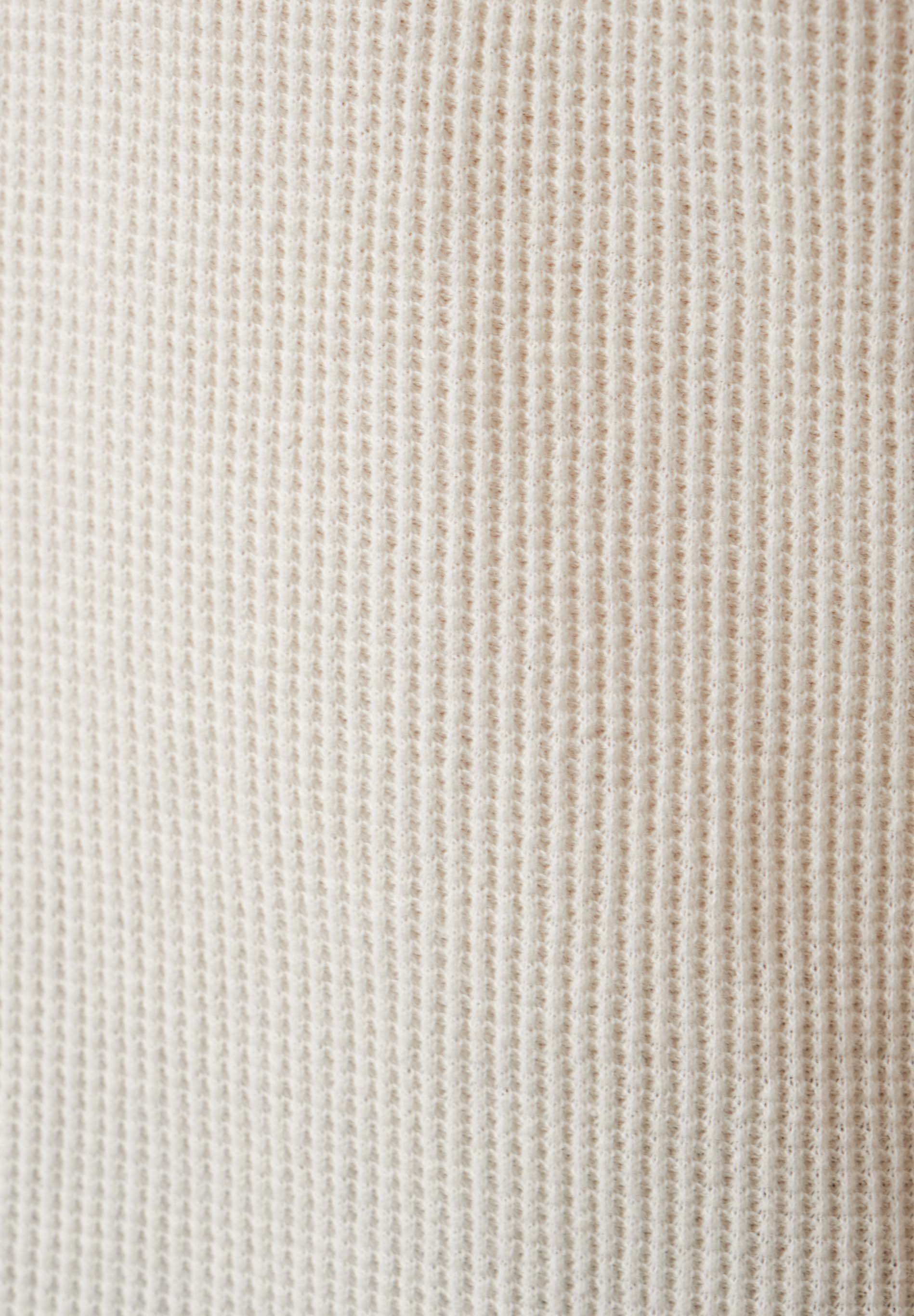 Waffle-Textured Polo Shirt in Organic Cotton beige-white - Ecomarket.com