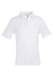 Waffle-Textured Polo Shirt in Organic Cotton white - Ecomarket.com