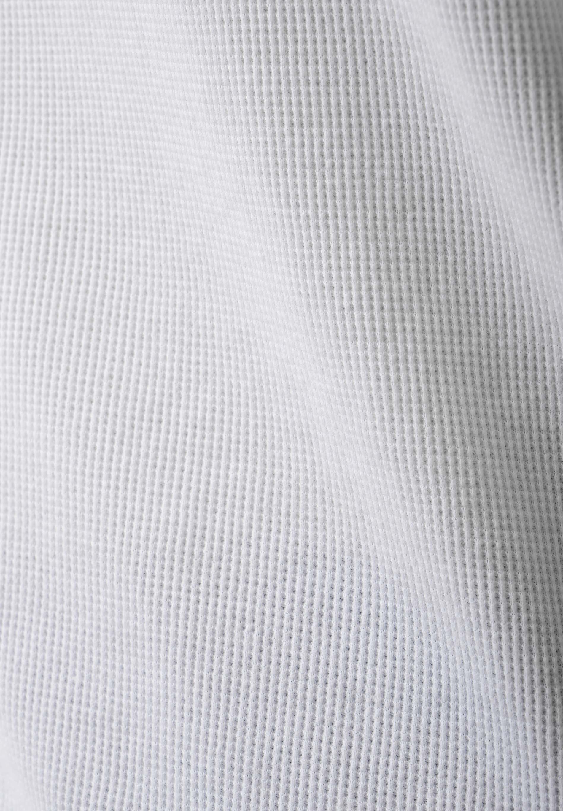 Waffle-Textured Polo Shirt in Organic Cotton white - Ecomarket.com
