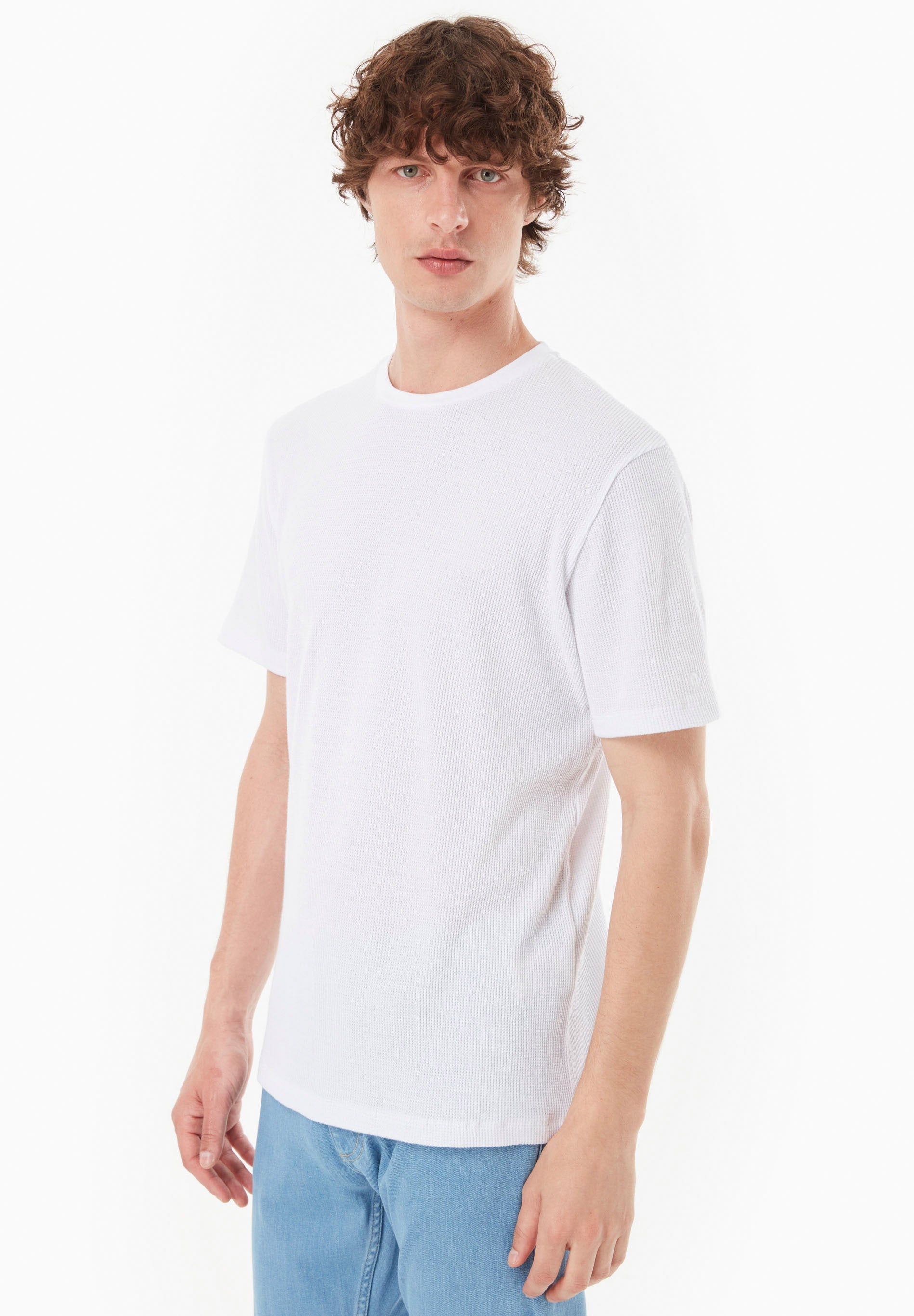 Waffle T-Shirt in 100% Organic Cotton in white - Ecomarket.com
