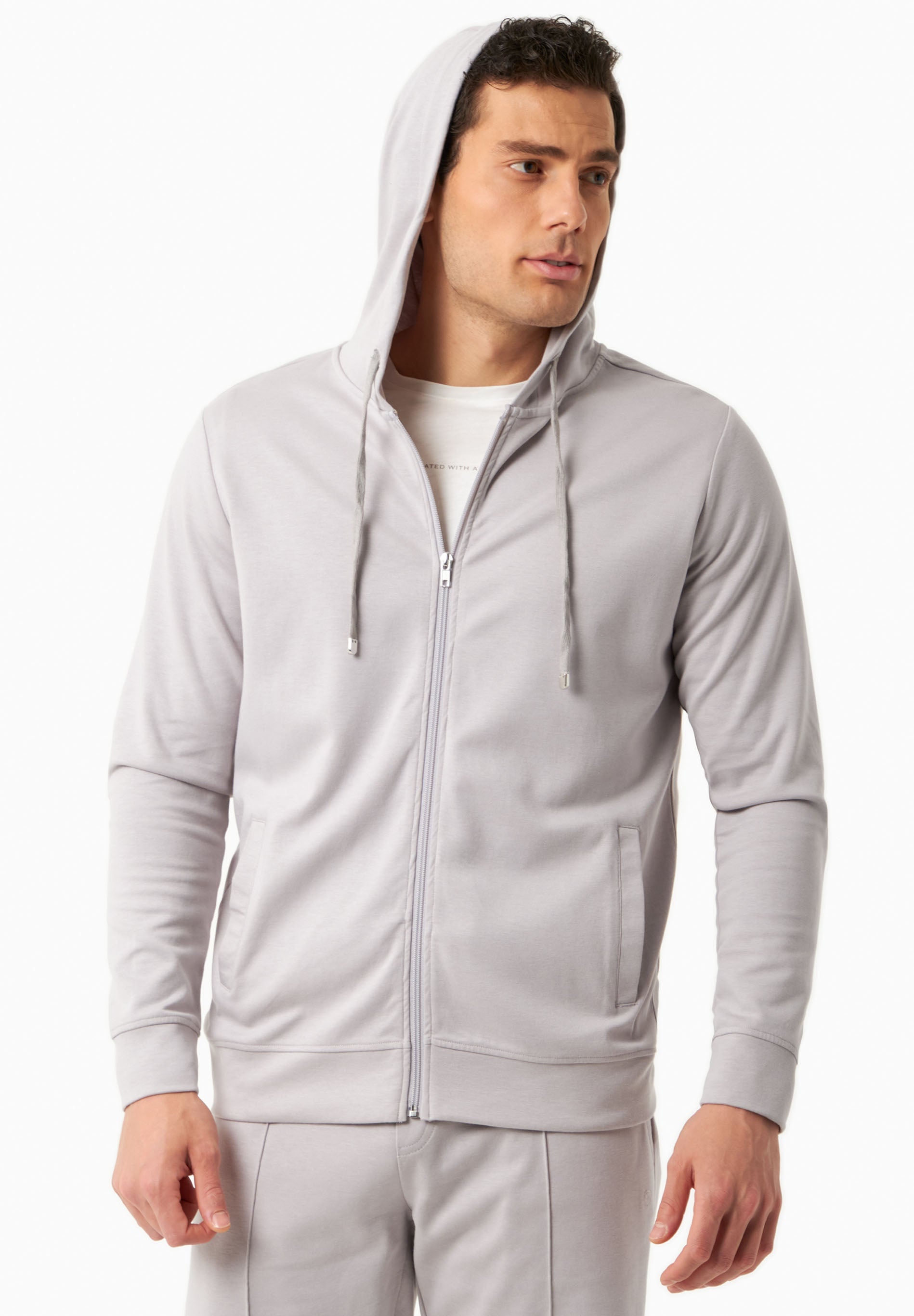 Sweat Jacket in TENCEL™ Modal & Organic Cotton in light grey - Ecomarket.com