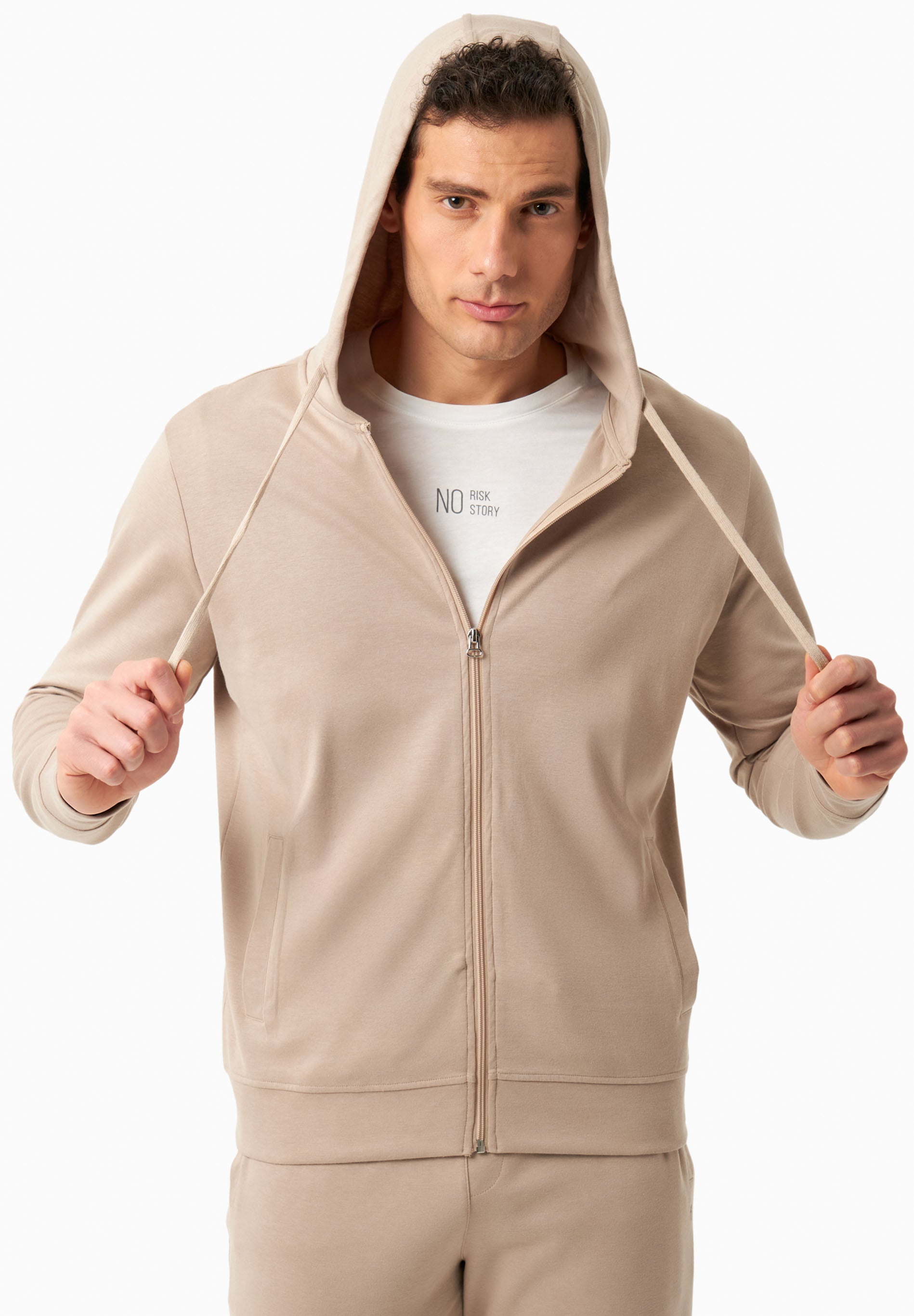Sweat Jacket in TENCEL™ Modal & Organic Cotton in Sand - Ecomarket.com
