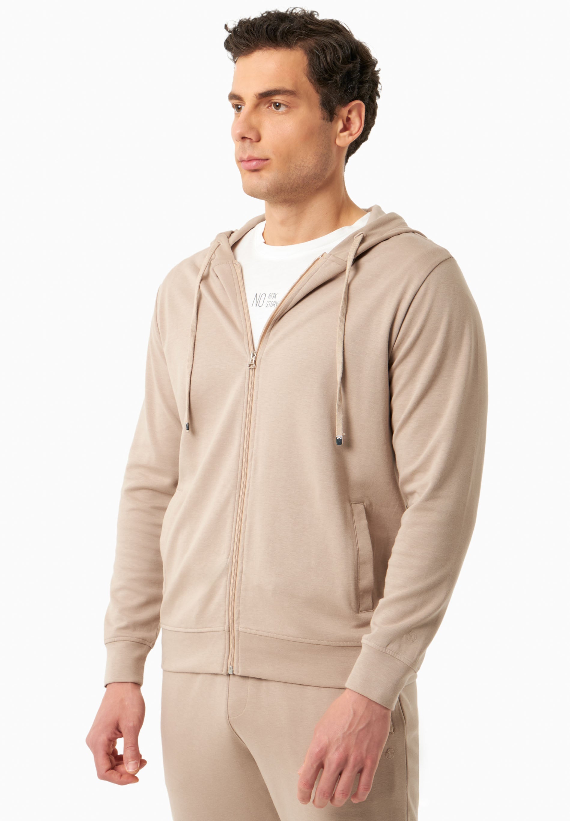 Sweat Jacket in TENCEL™ Modal & Organic Cotton in Sand - Ecomarket.com