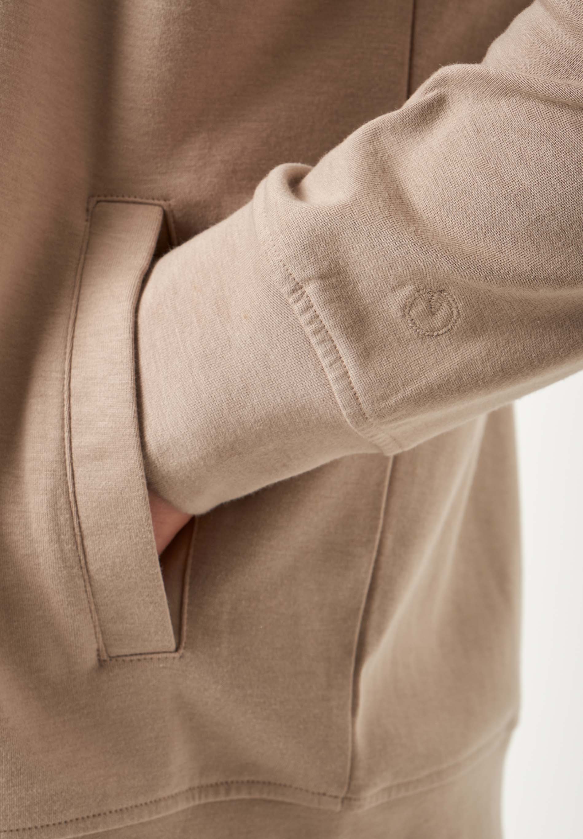 Sweat Jacket in TENCEL™ Modal & Organic Cotton in Sand - Ecomarket.com