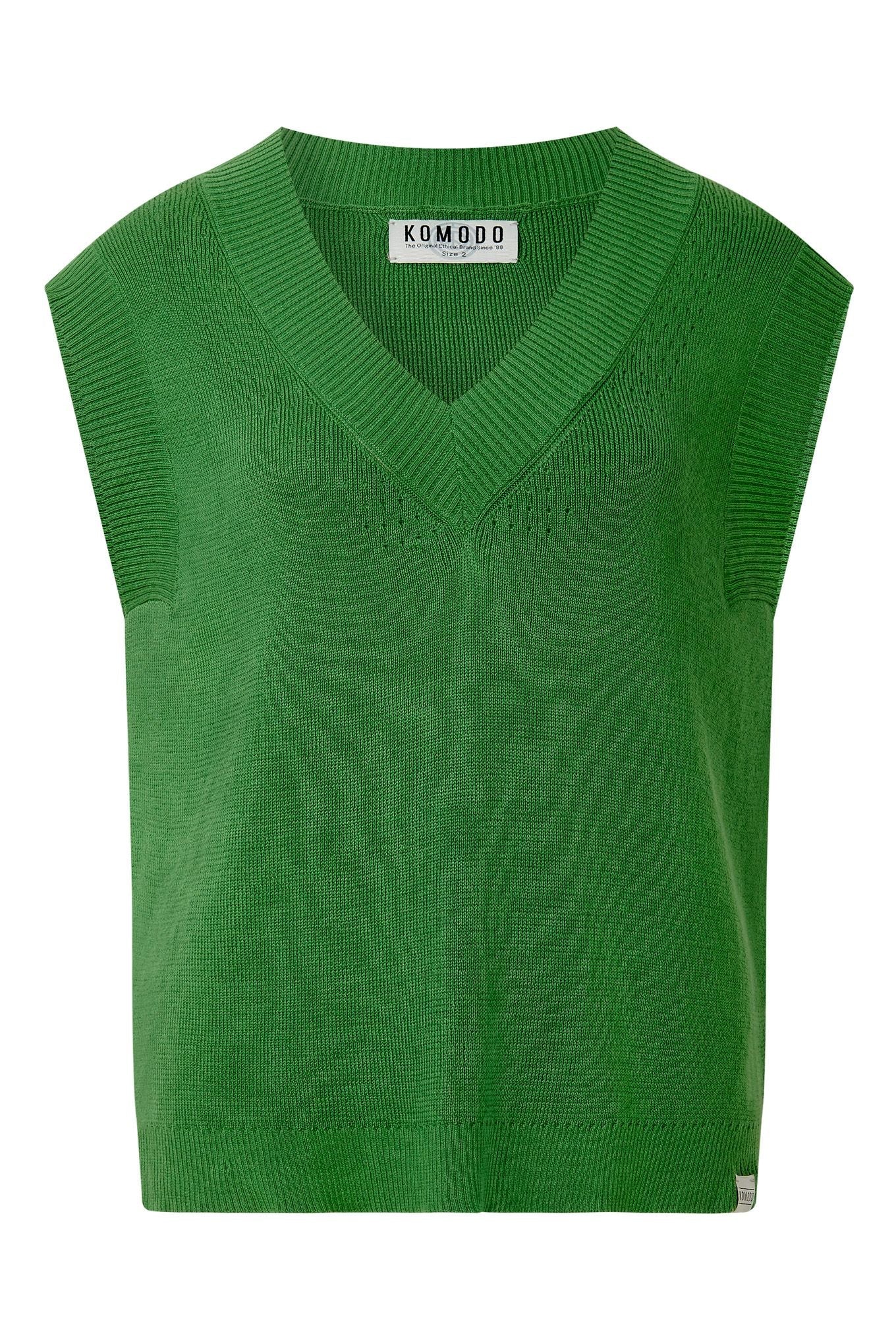 SANDER - Cotton Tencel Vest - Jungle Green - Ecomarket.com