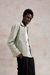 MYLES - Organic Cotton Jacket - Green Stripe - Ecomarket.com