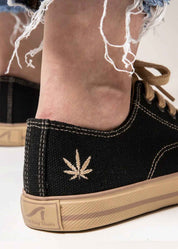 Marley Classic Hemp Vegan Low-Top Sneakers - Black+White - Ecomarket.com