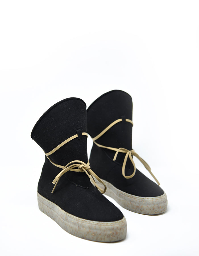 MICHONE Fur Cork Black Vegan Boots - Ecomarket.com