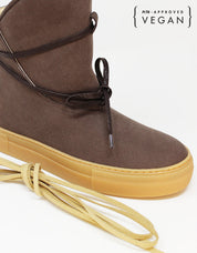 MICHONE Chocolate Brown Vegan Boots - Ecomarket.com