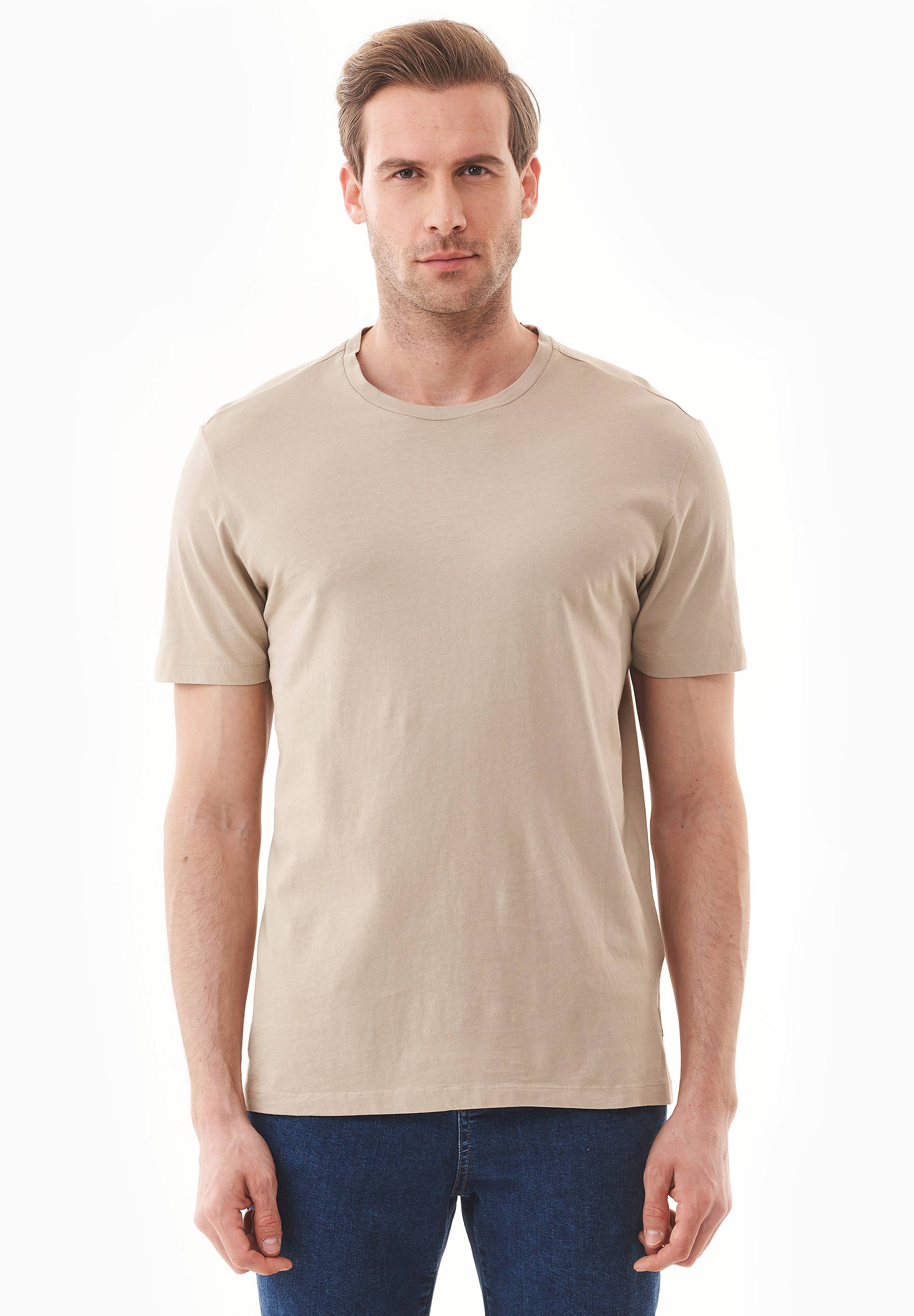 Natural Dye T-Shirt in 100% Organic Cotton in walnut husk - Ecomarket.com