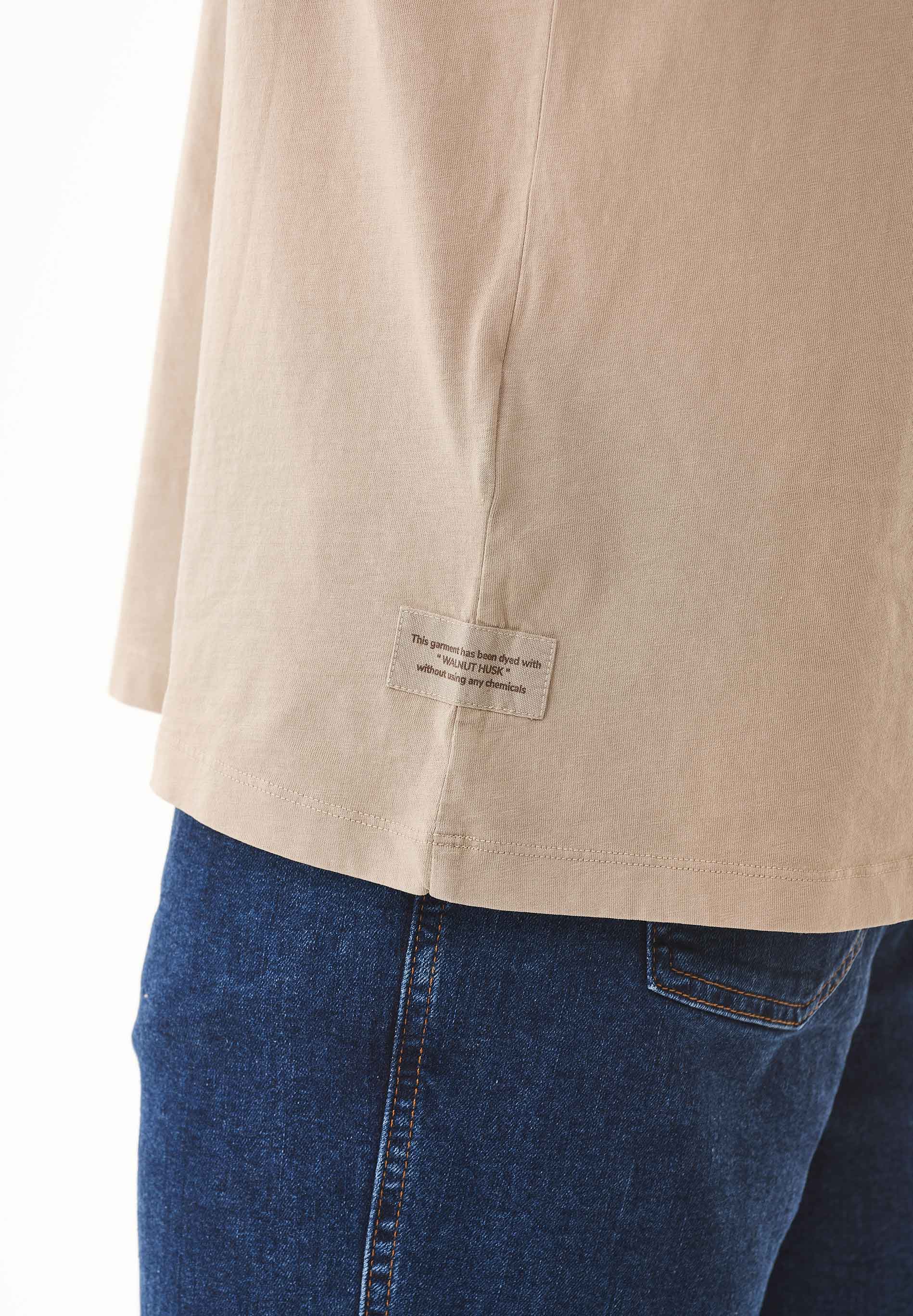 Natural Dye T-Shirt in 100% Organic Cotton in walnut husk - Ecomarket.com