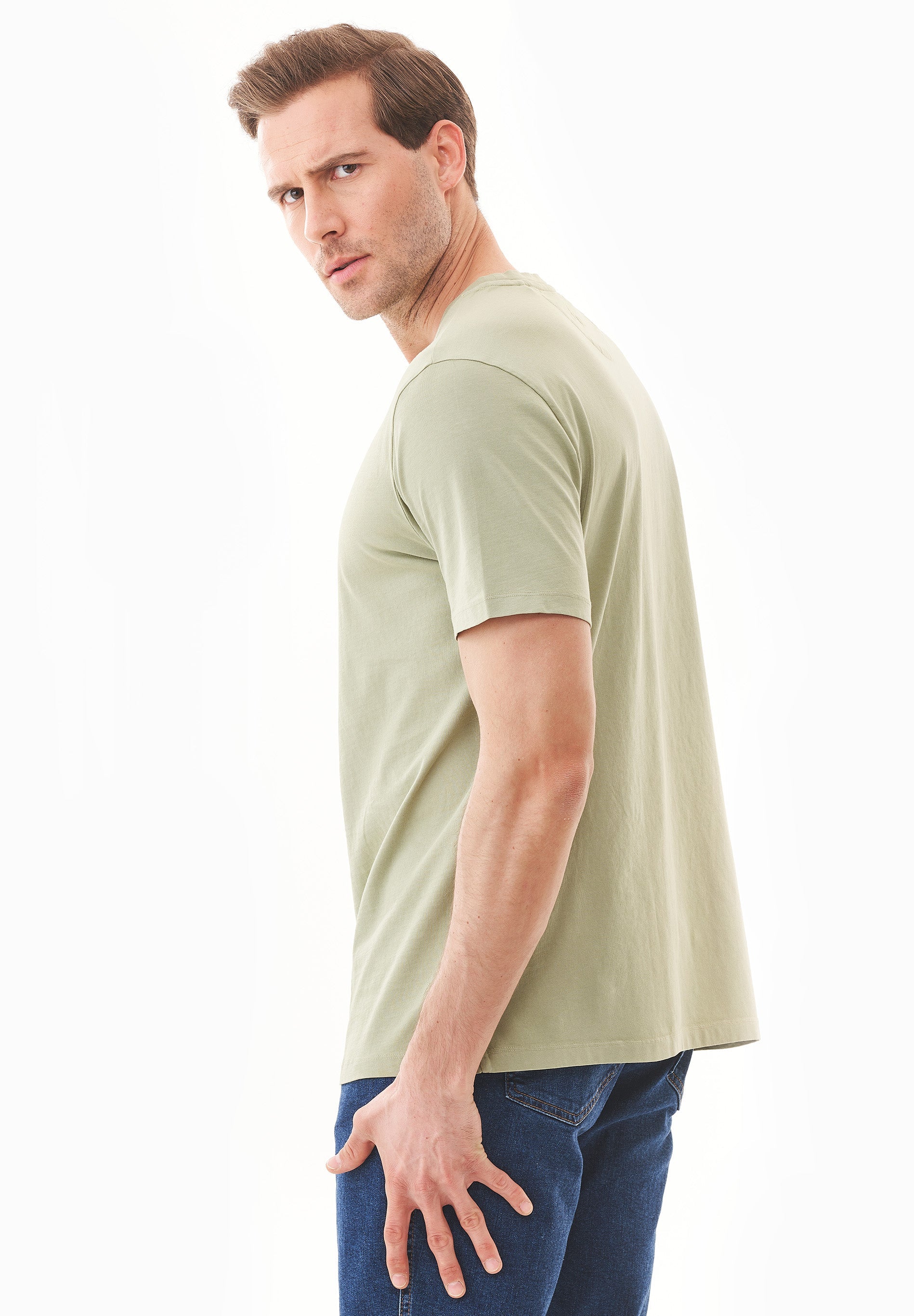 Natural Dye T-Shirt in 100% Organic Cotton in dark white mulberry leaves - Ecomarket.com