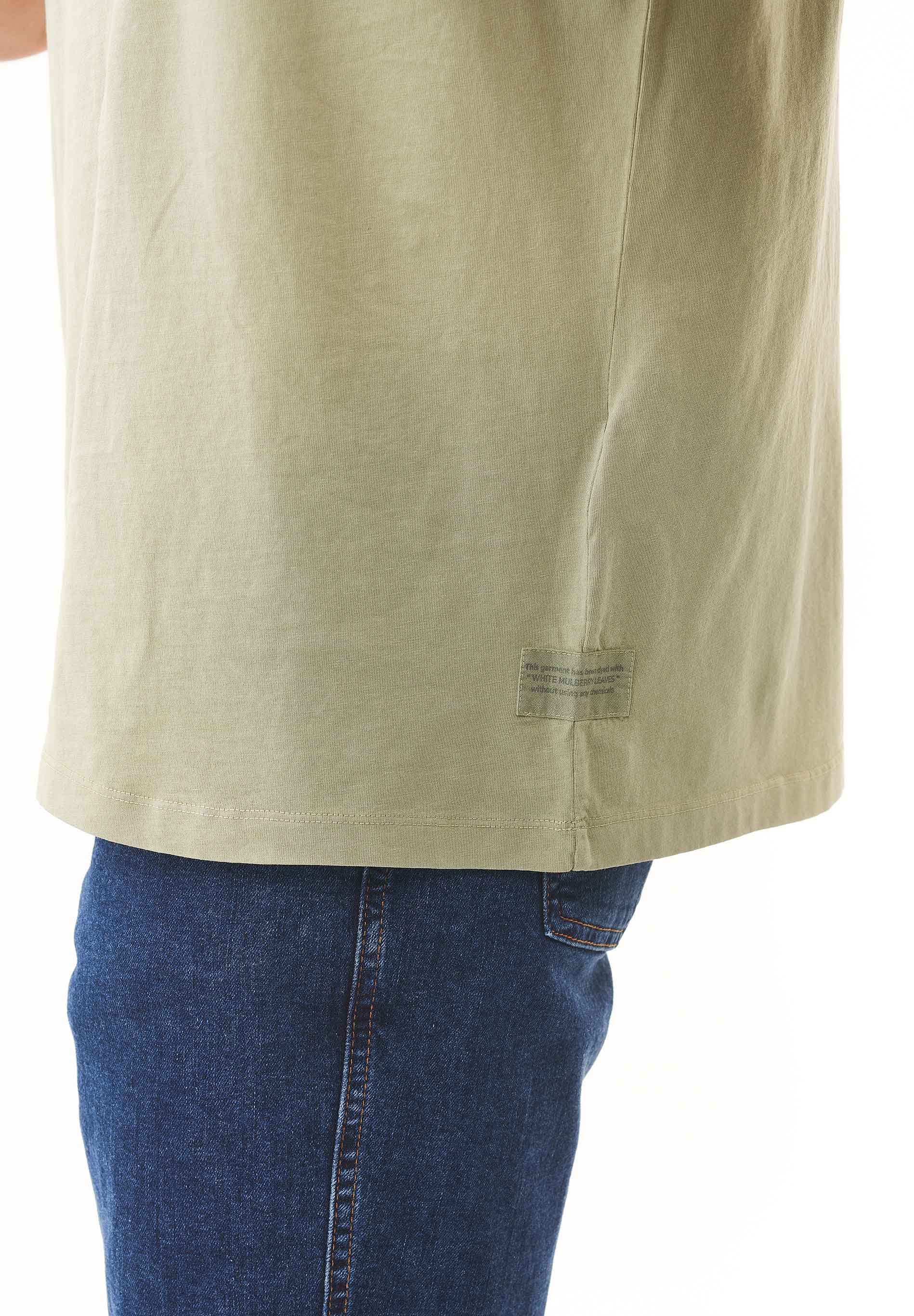 Natural Dye T-Shirt in 100% Organic Cotton in dark white mulberry leaves - Ecomarket.com