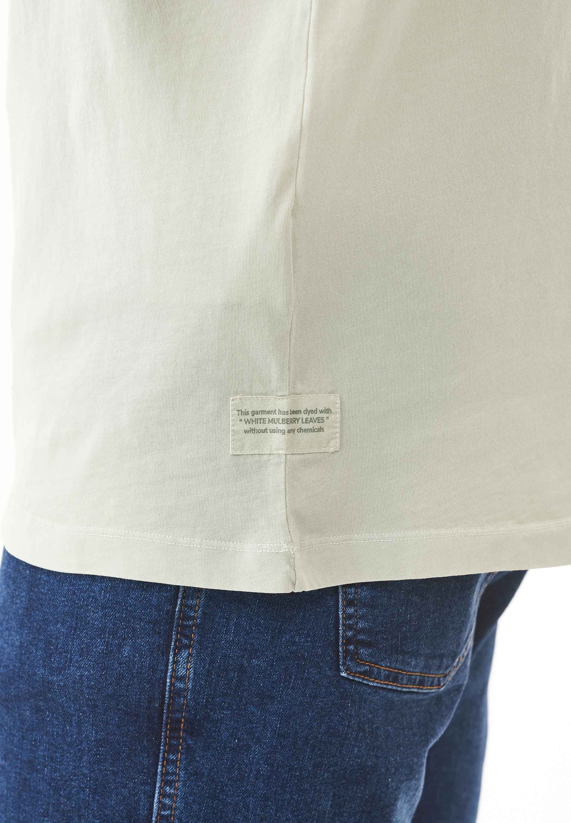 Natural Dye T-Shirt in 100% Organic Cotton in white mulberry leaves - Ecomarket.com