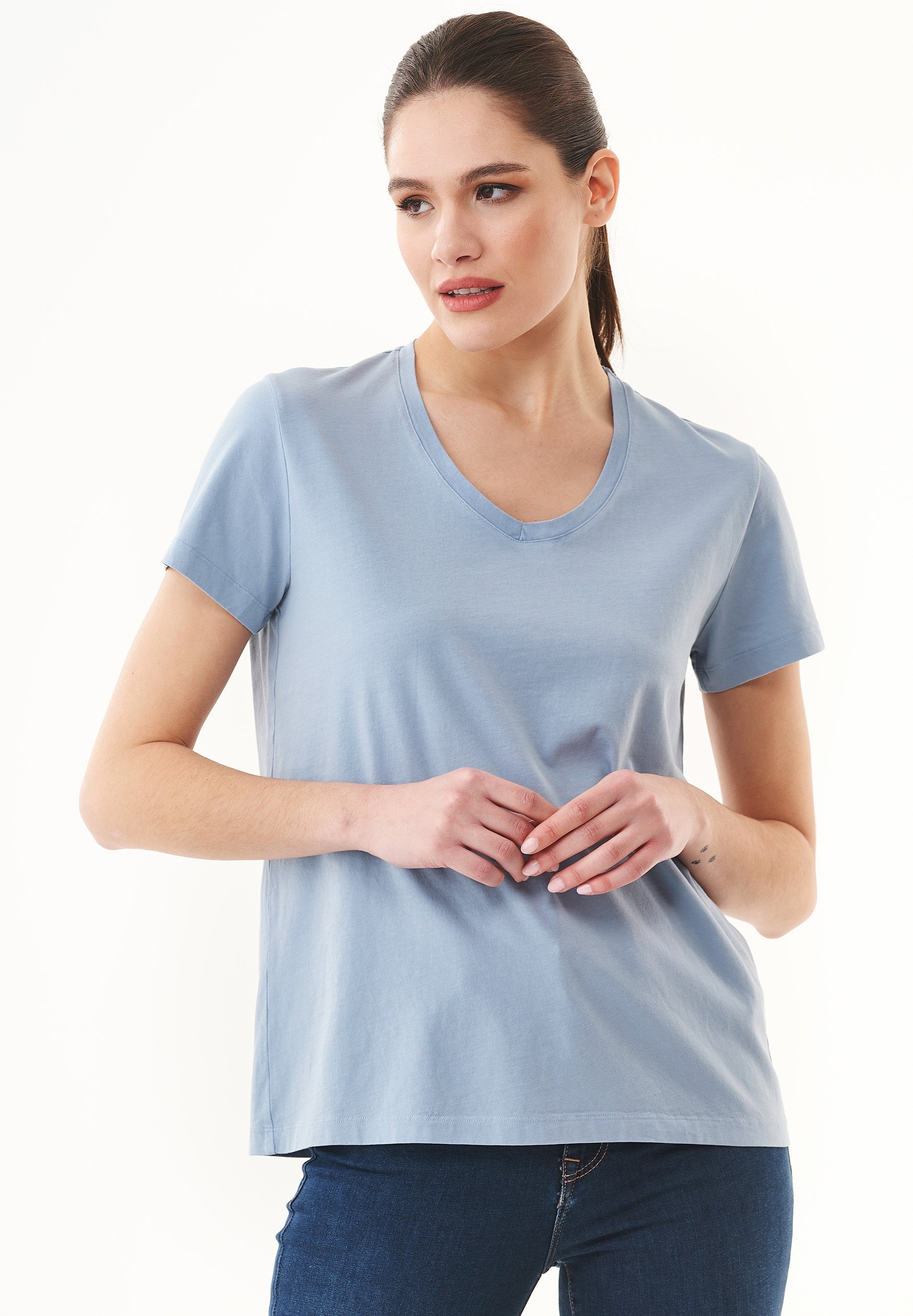 Natural Dye T-Shirt in Organic Cotton indigo plant - Ecomarket.com