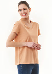 Natural Dye T-Shirt in Organic Cotton onion skin - Ecomarket.com