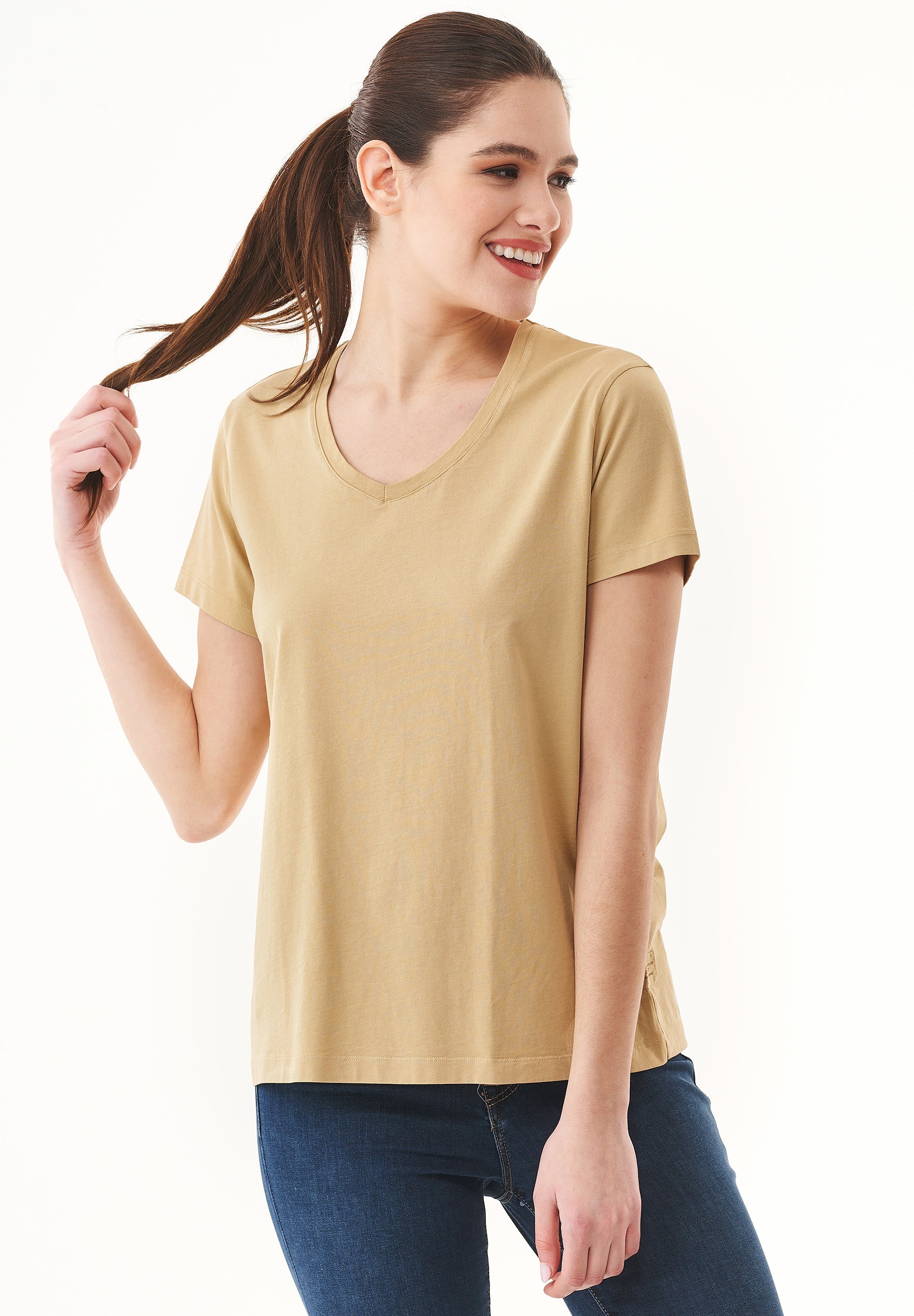 Natural Dye T-Shirt in Organic Cotton weld flower - Ecomarket.com