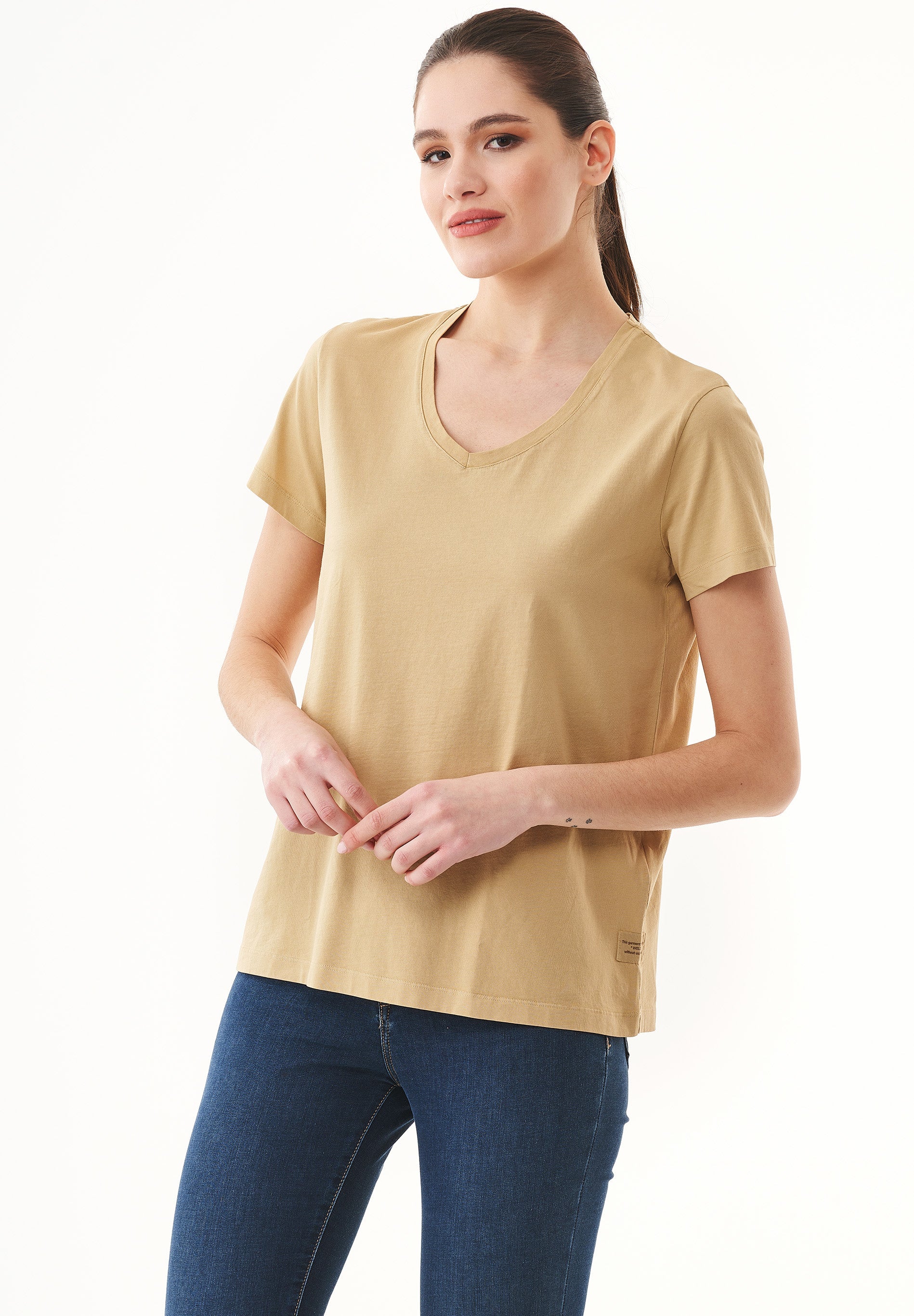 Natural Dye T-Shirt in Organic Cotton weld flower - Ecomarket.com